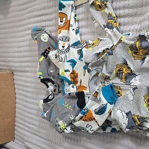 Toddler Boys flannel footed pj's 3 pair